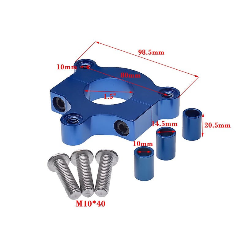 sthus CNC 44T Sprocket With 1.5" Adapter Fits 60cc 66cc 80cc Motorized Bicycle (Blue) - Image 2